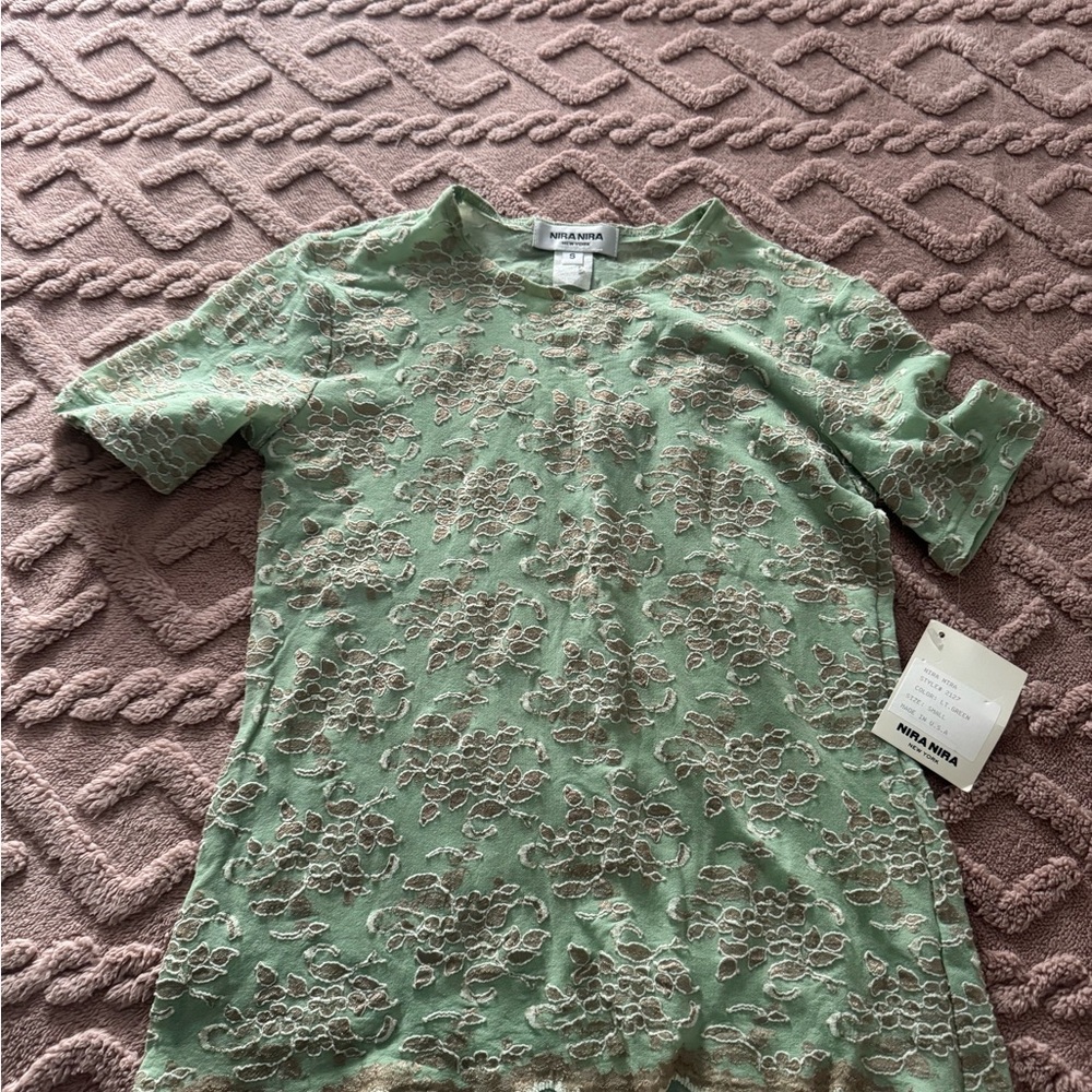 Vintage Nita Mint Green Lace Blouse- garden, cottagecore, fairy core